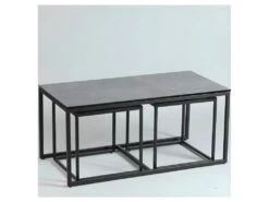 Tables Basses Gigognes Acier/Céramique Anthracite Mat - JANIE -Deco.fr Soldes Boutique table basse 13239753