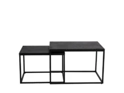 Binbrook - Lot De 2 Tables Basses Gigognes Indoor/outdoor En Métal - Couleur - Noir