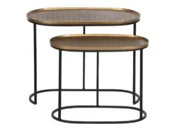 Embrace - 2 Tables D'appoint Gigognes En Métal - Couleur - Laiton