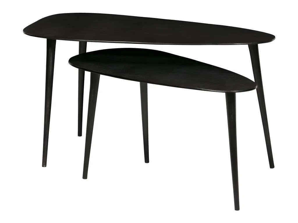 Triangle - 2 Tables Basses En Métal - Couleur - Noir 1 Triangle - 2 Tables Basses En Métal - Couleur - Noir