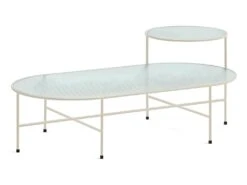 Nix - Table Basse En Verre Strié Et Métal - Couleur - Blanc -Deco.fr Soldes Boutique table basse 13304275