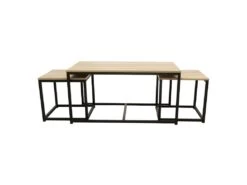 Tables Gigognes En Bois Et Métal Seattle (Lot De 3) -Deco.fr Soldes Boutique table basse 13524589