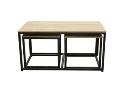 Tables Gigognes En Bois Et Métal Seattle (Lot De 3) -Deco.fr Soldes Boutique table basse 13524591