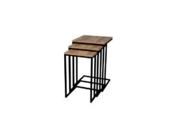 Table Gigogne, 100 % Aggloméré Plaqué Mélamine, Couleur Atlantique Noir 40x61.8x40 -Deco.fr Soldes Boutique table basse 13678627