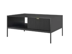 Table Basse Avec 2 Tiroirs Et 1 Niche - Noir - LIOUBA De Pascal MORABITO -Deco.fr Soldes Boutique table basse 1381389