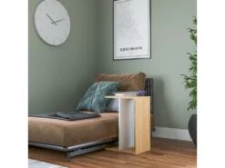 Table D'appoint De Salon Loira Moderne Chêne Blanc 44,5x29,6x63,2 Cm -Deco.fr Soldes Boutique table basse 13987901