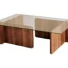 Table D’appoint Rhin Design Verre Trempé En Couleur Nogal, 105x30x65 -Deco.fr Soldes Boutique table basse 14280183