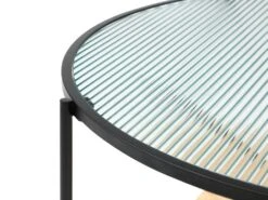 Table Basse Avec 1 étagère - Verre, Bois D'hévéa Et Métal - Naturel Et Noir - MUNITA -Deco.fr Soldes Boutique table basse 14289999