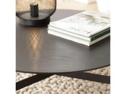 DALY - Table Basse Ronde Noire 78x78cm Piètement Métal -Deco.fr Soldes Boutique table basse 14654781