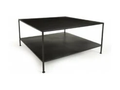 ROBIN - Table Basse Industrielle Carrée 80x80cm Métal Noir -Deco.fr Soldes Boutique table basse 14655027