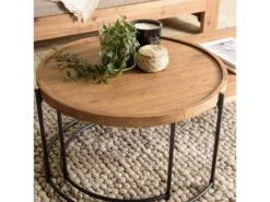 ALIDA - Set De 2 Tables Basses Ovale Et Ronde -Deco.fr Soldes Boutique table basse 14656021