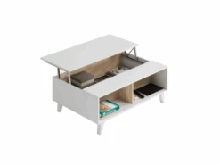 Table Basse Avec Plateau Partiellement Relevable L100 Cm - Zaiken Plus