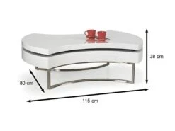 Table Basse Design 115 X 80 X 38 Cm - Blanc -Deco.fr Soldes Boutique table basse 14699867