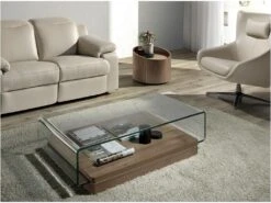 Table Basse Courbée En Verre Et Bois 2004 ANGEL CERDA -Deco.fr Soldes Boutique table basse 14720869