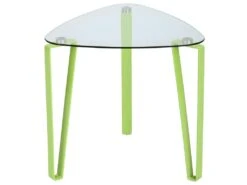 Table D'appoint Style Industriel En Verre Vert URBAN MEUBLE 44*44*42cm