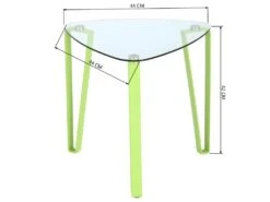 Table D'appoint Style Industriel En Verre Vert URBAN MEUBLE 44*44*42cm -Deco.fr Soldes Boutique table basse 15667883