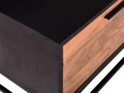 Table Basse Avec 1 Tiroir Et 1 Niche En Bois D'acacia Et Métal - Naturel Foncé Et Noir - ALYONA -Deco.fr Soldes Boutique table basse 16581705