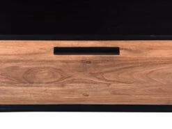 Table Basse Avec 1 Tiroir Et 1 Niche En Bois D'acacia Et Métal - Naturel Foncé Et Noir - ALYONA -Deco.fr Soldes Boutique table basse 16581755