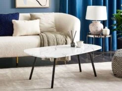 Table Basse Effet Marbre Blanc Et Noir BIDDLE -Deco.fr Soldes Boutique table basse 16703769