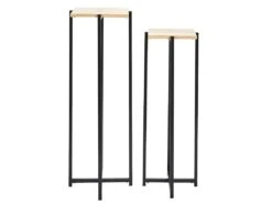 MOX - Duo De Sellettes Gigognes Industrielles Aspect Bois Et Métal Noir 6 MOX - Duo De Sellettes Gigognes Industrielles Aspect Bois Et Métal Noir -Deco.fr Soldes Boutique table basse 17588179