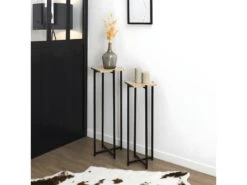 MOX - Duo De Sellettes Gigognes Industrielles Aspect Bois Et Métal Noir 7 MOX - Duo De Sellettes Gigognes Industrielles Aspect Bois Et Métal Noir -Deco.fr Soldes Boutique table basse 17588181