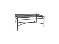 Table Basse Rectangulaire Verre/Métal Noir- EMILIO