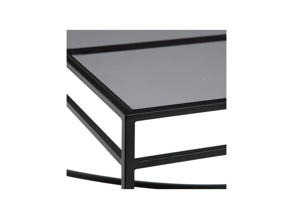 Table Basse Rectangulaire Verre/Métal Noir- EMILIO 4 Table Basse Rectangulaire Verre/Métal Noir- EMILIO – Image 4