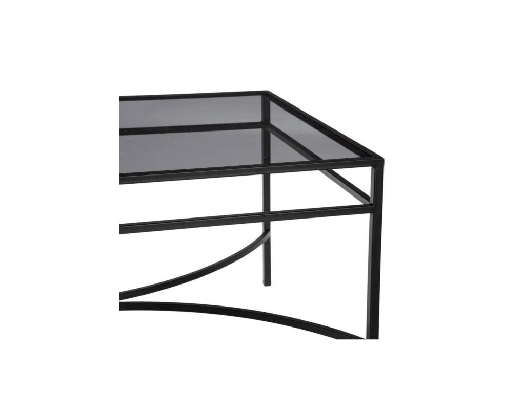 Table Basse Rectangulaire Verre/Métal Noir- EMILIO 5 Table Basse Rectangulaire Verre/Métal Noir- EMILIO – Image 5