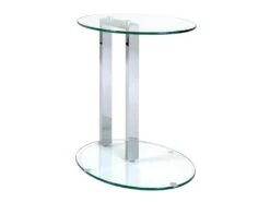Table D'Appoint Ovale "Antilles" 50cm Transparent