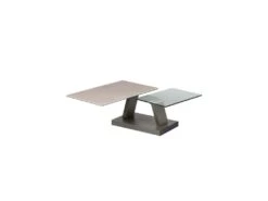Table Basse Articulée Rectangulaire Acier/Verre/Céramique - VERRO -Deco.fr Soldes Boutique table basse 17786621