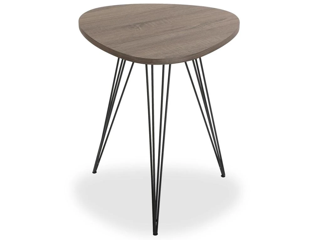 Table D'appoint Seatle, 60 X 50 X 50 Cm, Bois Et Métal, Marron Et Noir 1 Table D'appoint Seatle, 60 X 50 X 50 Cm, Bois Et Métal, Marron Et Noir