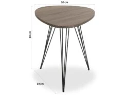 Table D'appoint Seatle, 60 X 50 X 50 Cm, Bois Et Métal, Marron Et Noir 11 Table D'appoint Seatle, 60 X 50 X 50 Cm, Bois Et Métal, Marron Et Noir -Deco.fr Soldes Boutique table basse 18047593