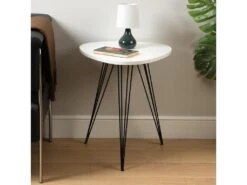 Table D'appoint Seatle, 60 X 50 X 50 Cm, Bois Et Métal, Noir Et Blanc -Deco.fr Soldes Boutique table basse 18047597