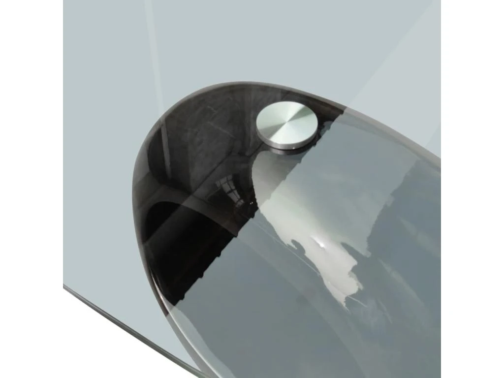 Table Basse Avec Dessus De Table En Verre Ovale Noir Brillant 5 Table Basse Avec Dessus De Table En Verre Ovale Noir Brillant – Image 5