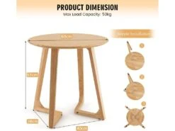 Table Basse Ronde De 60 CM En Bois Avec 2 Pieds En Forme De V Et 4 Patins Réglables 7 Table Basse Ronde De 60 CM En Bois Avec 2 Pieds En Forme De V Et 4 Patins Réglables -Deco.fr Soldes Boutique table basse 18802777