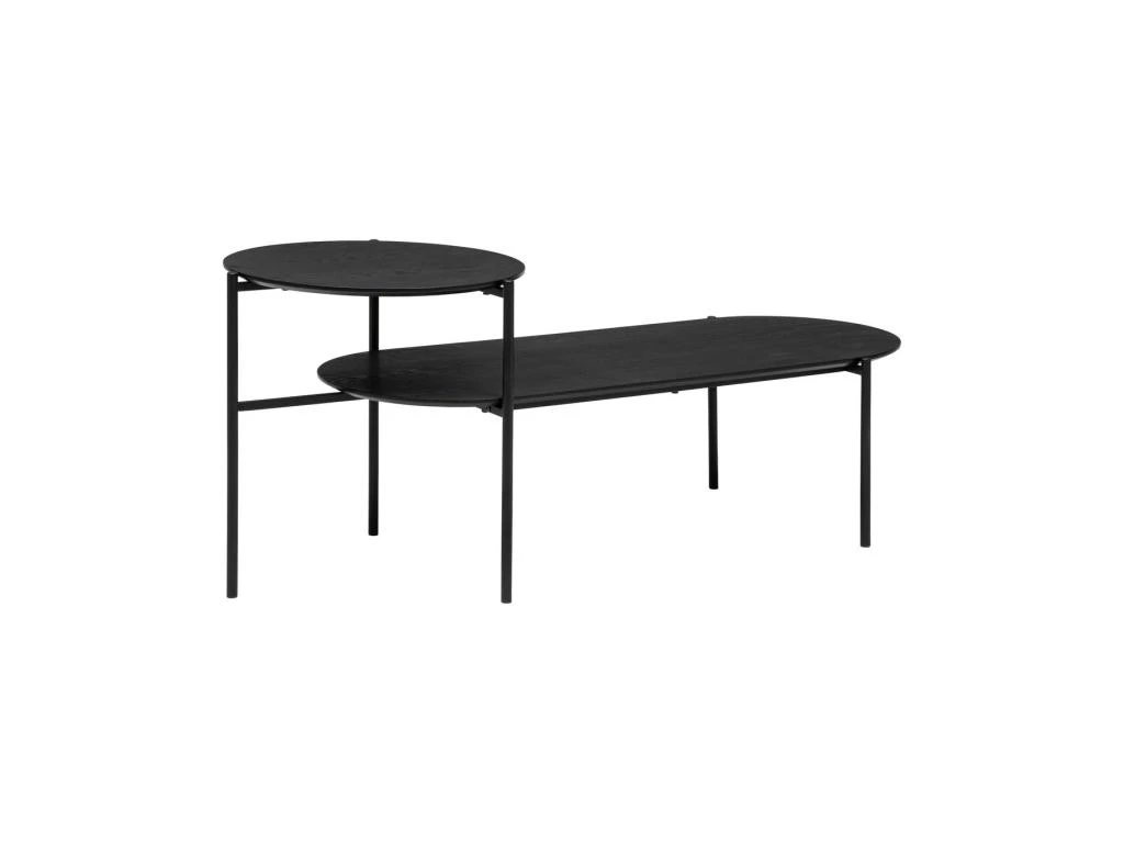 Table Basse 2 Niveaux En Métal Et Bois Noir 118 X 43 Cm 1 Table Basse 2 Niveaux En Métal Et Bois Noir 118 X 43 Cm