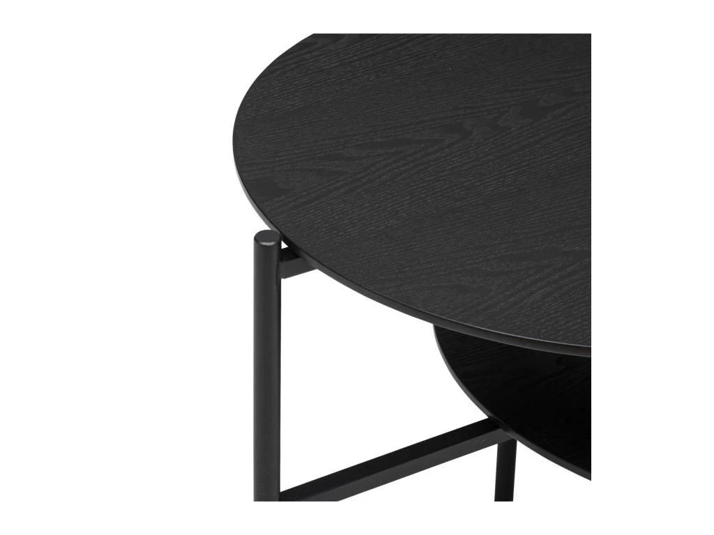 Table Basse 2 Niveaux En Métal Et Bois Noir 118 X 43 Cm 2 Table Basse 2 Niveaux En Métal Et Bois Noir 118 X 43 Cm – Image 2