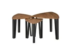 Lot De 3 Tables Basses Gigogne MOWGLI Bois De Noyer