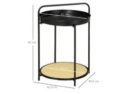 Table Bout De Canapé FIRMIN Noir Et Cannage -Deco.fr Soldes Boutique table basse 19186163