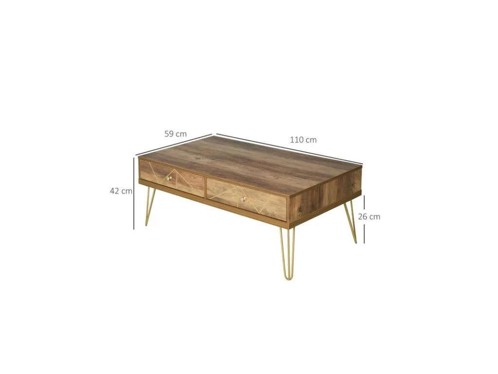Table Basse Rectangle CAMEL Marron 3 Table Basse Rectangle CAMEL Marron – Image 3