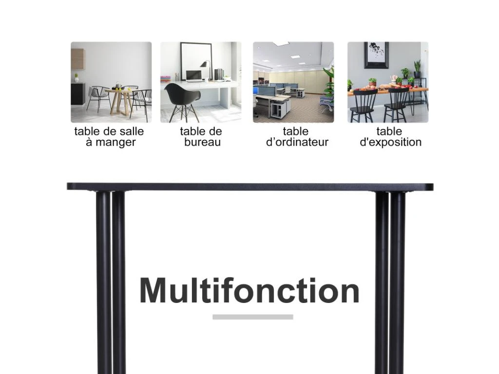 Table à Manger 4 Personnes PAULO Noire 4 Table à Manger 4 Personnes PAULO Noire – Image 4