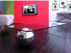 Table Basse MUNDO - Verre Trempé Et Acier