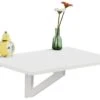 Table Murale Rabattable En Bois, Table De Cuisine, Table Enfant, L60×P40cm -Blanc, FWT03-W