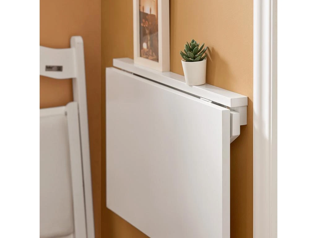 Table Murale Rabattable En Bois, Table De Cuisine, Table Enfant, L60×P40cm -Blanc, FWT03-W 7 Table Murale Rabattable En Bois, Table De Cuisine, Table Enfant, L60×P40cm -Blanc, FWT03-W – Image 7