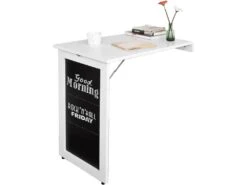 Table Pliable Murale Bureau Avec Mémo Board Table Murale Pliable Bureau Rabattable, FWT20-W