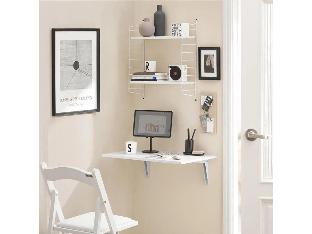 Table Murale Rabattable En Bois Table De Cuisine Table Enfant Bureau L60×P40cm Blanc, FWT21-W 2 Table Murale Rabattable En Bois Table De Cuisine Table Enfant Bureau L60×P40cm Blanc, FWT21-W – Image 2