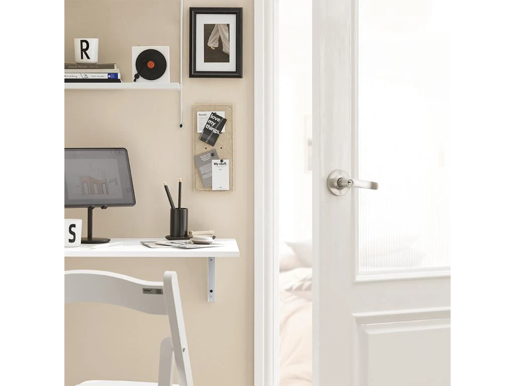 Table Murale Rabattable En Bois Table De Cuisine Table Enfant Bureau L60×P40cm Blanc, FWT21-W 6 Table Murale Rabattable En Bois Table De Cuisine Table Enfant Bureau L60×P40cm Blanc, FWT21-W – Image 6