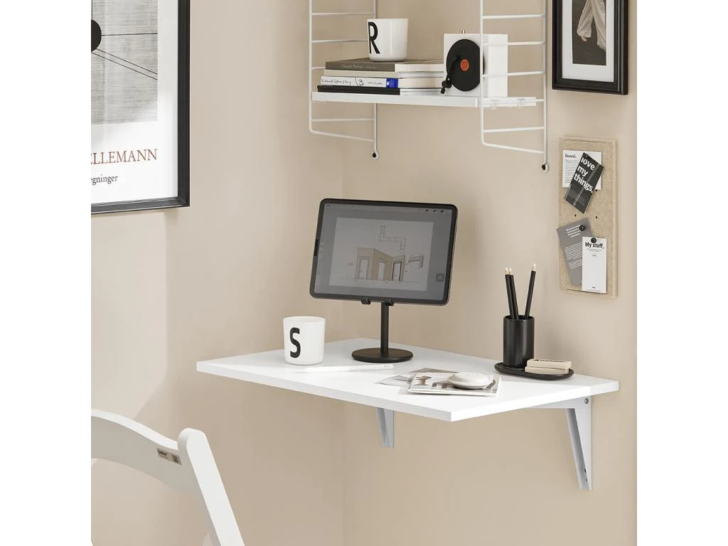 Table Murale Rabattable En Bois Table De Cuisine Table Enfant Bureau L60×P40cm Blanc, FWT21-W 9 Table Murale Rabattable En Bois Table De Cuisine Table Enfant Bureau L60×P40cm Blanc, FWT21-W – Image 9