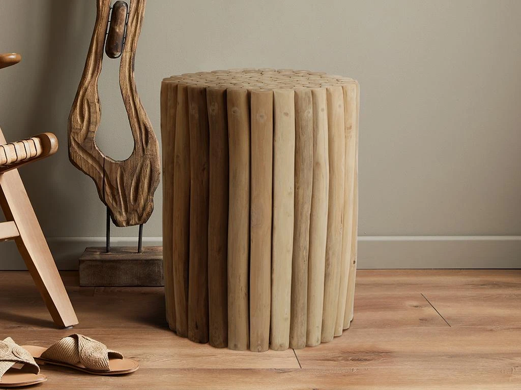 Table D'appoint En Teck - Coloris : Naturel - LUTIANA 3 Table D'appoint En Teck - Coloris : Naturel - LUTIANA – Image 3