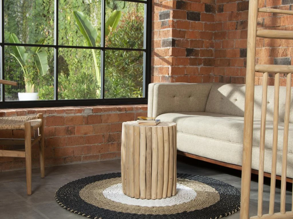 Table D'appoint En Teck - Coloris : Naturel - LUTIANA 1 Table D'appoint En Teck - Coloris : Naturel - LUTIANA